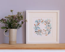 Load image into Gallery viewer, Butterfly Floral Wreath Giclée Art Print