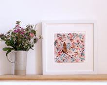 Load image into Gallery viewer, Pink Floral Cat Giclée Art Print