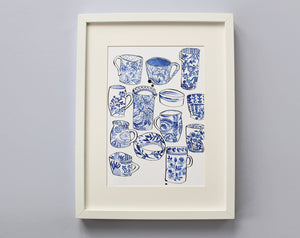 Blue & White Ceramics Giclée Art Print