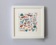Load image into Gallery viewer, Inky Flowers, Snail and Moth Giclée Art Print
