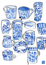 Load image into Gallery viewer, Blue &amp; White Ceramics Giclée Art Print
