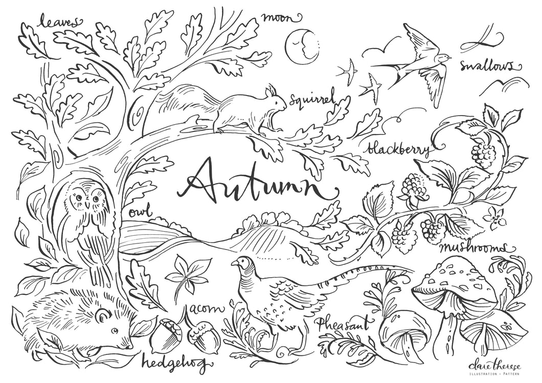 AUTUMN free colouring printable - Download below