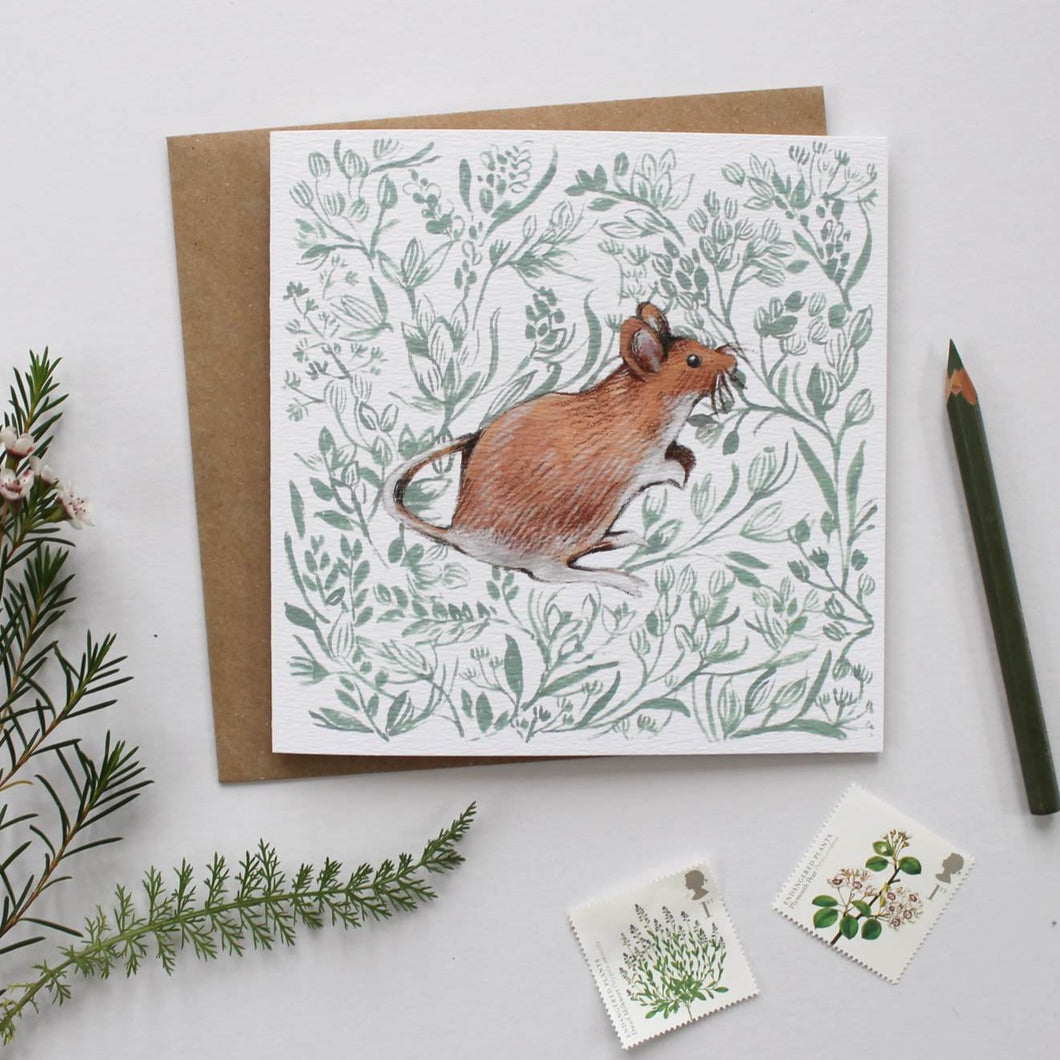 Field Mouse Illustrated Greetings Card
