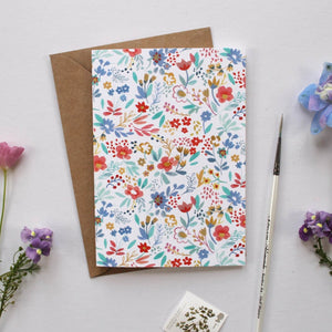 Light Floral Illustrated Greetings Card