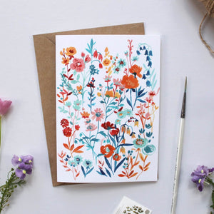 Wildflower Illustrated Greetings Card