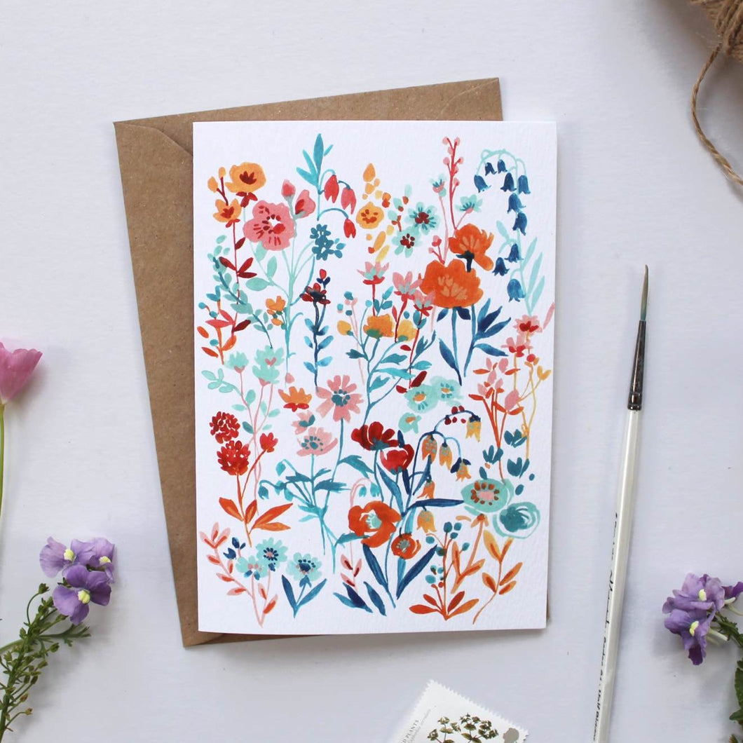 Wildflower Illustrated Greetings Card