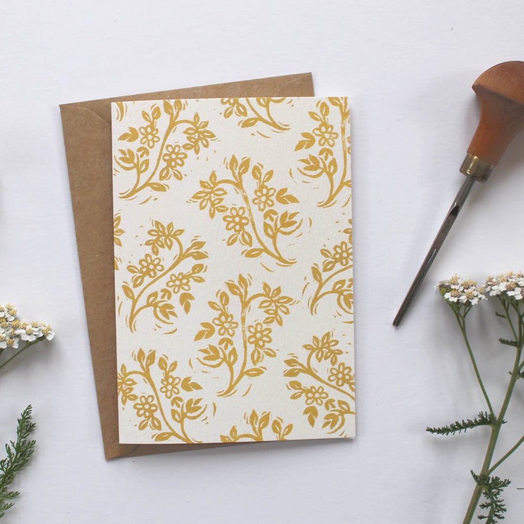 Floral Sprig Illustrated Greetings Card